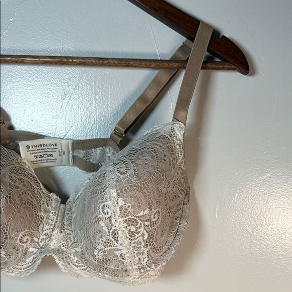 Third Love Beige Cream Lace Bra with Adjustable Straps Size 36D - Picture 2 of 14
